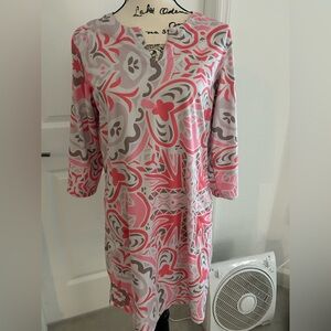 Floral Pink and Gray Swim Coverup 50 UPF and UV protection